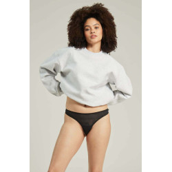 The Sheer Deco Barely There Thong Black