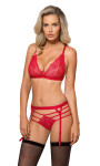 Roza Cyria Red Suspender Belt