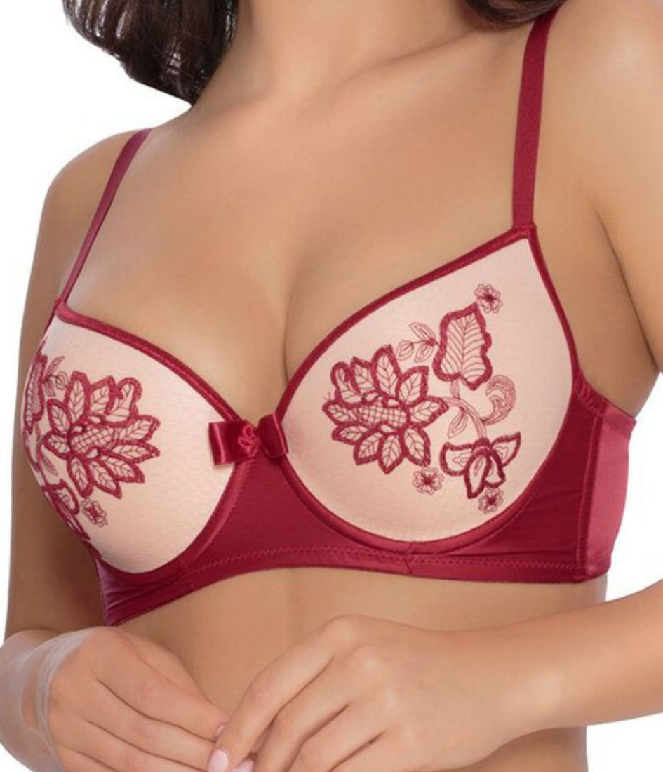Roza Mehendi Push Up Bra Claret