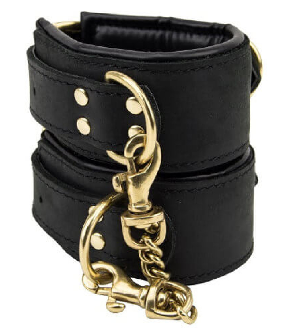 Bound Noir Nubuck Leather Slim Wrist Cuffs