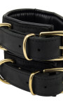 Bound Noir Nubuck Leather Slim Wrist Cuffs